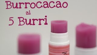 BURROCACAO AI CINQUE BURRI FATTO IN CASA DA BENEDETTA  Homemade quotfive butterquot lip balm [upl. by Alioz]