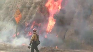 quotStation Firequot Brush Fire  Compilation  LA County  August 2830 2009 [upl. by Stephens]