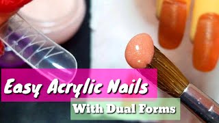 Easiest Way To Do Acrylic Nails  FOR BEGINNERS  Acrylic Nails Using Dual Forms [upl. by Windsor]