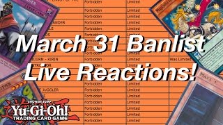 YuGiOh Official March 31 2017 TCG Banlist LIVE Reactions [upl. by Davita498]