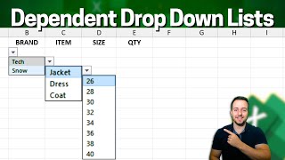 How To Create Multiple Dependent Drop Down Lists In Excel [upl. by Acebber419]