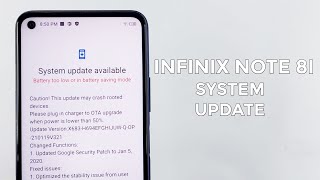 Infinix Note 8i XOS New System Update [upl. by Glory]