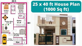 25 x 40 Ghar Ka Naksha II 25 x 40 House Plan  25 x 40 House Plan  1000 Sq Ft House Plan [upl. by Atilef]