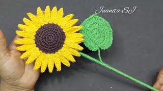 CÓMO TEJER GIRASOLES 🌻 A CROCHET PASO A PASO [upl. by Enoed694]