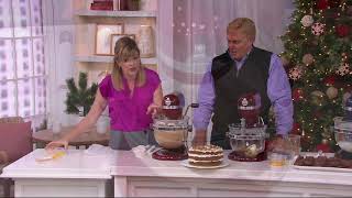 KitchenAid 6qt 575 Watt Glass Bowl Lift Stand Mixer w Flex Edge amp Recipes on QVC [upl. by Oratnek]