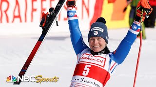 Worley holds off Shiffrin and Hector for Lenzerheide GS title  NBC Sports [upl. by Matteo]