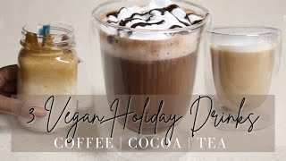 3 Vegan Holiday Inspired Drinks  VLOGMAS [upl. by Alracal]