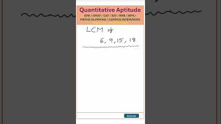 LCM of four numbers  Quantitative Aptitude maths shorts GRE GMAT SAT CST IBPS RRB BANK PO exams [upl. by Rosetta798]