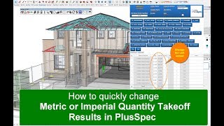 How to change the Take Off units from Metric to Imperial or Meters to Feet in PlusSpec [upl. by Nwahsuq958]