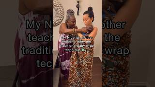 Core memory my MIL teaching me how to baby wrap 🥹🇳🇬 babywrap nigeria mil [upl. by Haroppiz344]