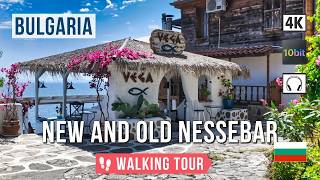 Bulgaria Nessebar Walking Tour of the New and Old Town Walking the Timeless City 4К 10bit 🎧 2024 [upl. by Joo38]