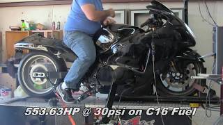 553HP Turbo Hayabusa dyno pull [upl. by Arny629]