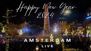 Happy New Year 2024  Amsterdam Live  Dam Square [upl. by Jezabel]