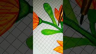 How to draw the leaves of a flower drawing art flowers painting shortvideo [upl. by Yrelav412]