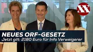 Neues ORFGesetz  jetzt gilt 2180 Euro Strafe für InfoVerweigerer [upl. by Duester]