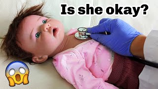 Silicone BABY Girl IS SICK At Doctors Role play [upl. by Eyk204]