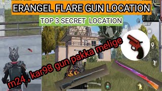 NEW FLARE GUN SECRET LOCATION IN BGMI  erangel new secret location for flare gun  M24 Kar98 gun [upl. by Enale]