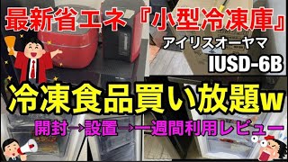 アイリスオーヤマ最新省エネモデル【セカンド冷凍庫（小型60L）】開封→設置→実際に1週間使った感想レビュー [upl. by Cohbath140]