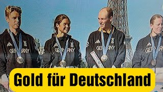 Deutsche TriathlonMixed Staffel holt gold in Paris olympische sommerspiele 2024 [upl. by Maddi]