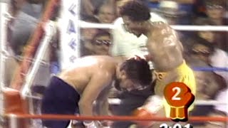 ON THIS DAY WOW  THOMAS HEARNS KNOCKS OUT ROBERTO DURAN WITH A VICIOUS RIGHT HAND 🥊 [upl. by Nnylkoorb]