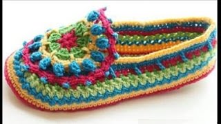 How To Crochet Simple Adult Slippers For Women Step by Step [upl. by Gibson]