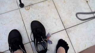 Trying on Terra Planas Vivo Barefoot Aqua Shoes [upl. by Allerbag470]