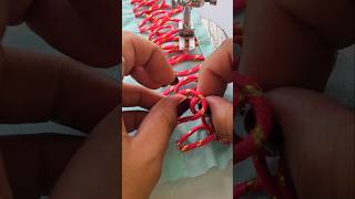 New Sewing Tips And Tricks For Sleeves Pattren Using Readymade Red String With Asmr Sounds Shorts [upl. by Gefen]