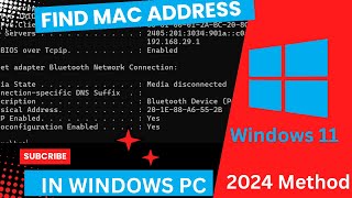 how to find mac address on windows 7 8 10 amp 11 2024 Method [upl. by Annehcu]