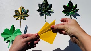 Paper Leaf 🍁 Feuille d’arbre en papier origami facile et rapide DIY Tuto Bricolage Antomne 🍂 [upl. by Halimak]