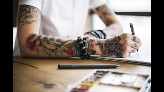 Comment faire un tatouage  La technique du tattoo HANDPOKE  tatouer sans machine [upl. by Eylatan]