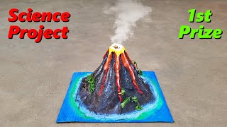 Volcano working model  Best and easy science project 2024 [upl. by Arbrab]