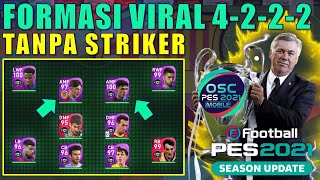 REVIEW FORMASI 4222 TANPA STRIKER MILLESI ANCELLOTI FORMASI 40 EFOOTBALL PES 2021 MOBILE [upl. by Akcirederf886]