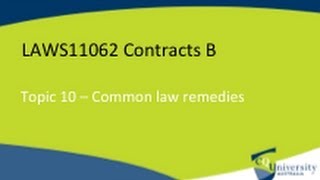 Contract law  common law remedies [upl. by Deane]