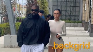 Bianca Censori arrives at Cheesecake Factory with husband Kanye West in Oxnard CA [upl. by Nussbaum595]