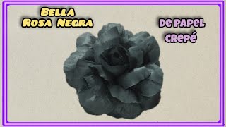 Cómo realizar una Rosa Negra con papel Crepe Bonita💠 Fácil y en 3 minutos Regala una flor 😏 [upl. by Churchill]