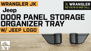 Jeep Wrangler JK Officially Licensed Jeep Door Panel Storage Organizer Tray Review amp Install [upl. by Htnnek]