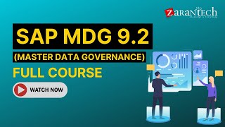 SAP MDG Master Data Governance 92 Full Course  ZaranTech [upl. by Merow]