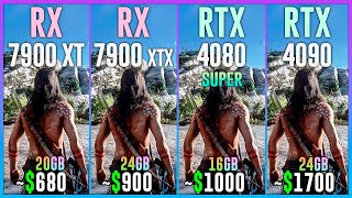 RX 7900 XT vs RX 7900 XTX vs RTX 4080 SUPER vs RTX 4090  Test in 25 Games [upl. by Garratt]