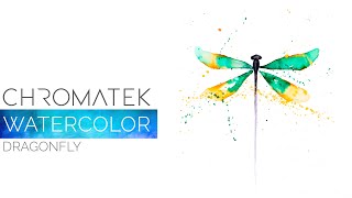 Watercolor Dragonfly with Chromatek Watercolor Pens [upl. by Haem371]