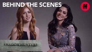 Shadowhunters  Behind The Scenes Season 2B Kat McNamara amp Emeraude Toubia Talk Runes  Freeform [upl. by Yennek216]