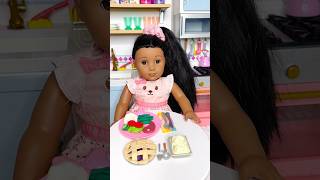 Baby Doll Cooking Dinner In Toy Kitchen shorts babydolls dolls doll [upl. by Veradis]