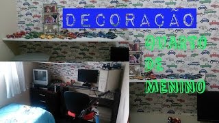 DECORANDO QUARTO DE MENINO COM TECIDO NA PAREDE [upl. by Johannes889]