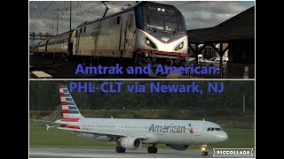 TRIP REPORT Amtrak and American Airlines PHLCLT via Newark [upl. by Breana]