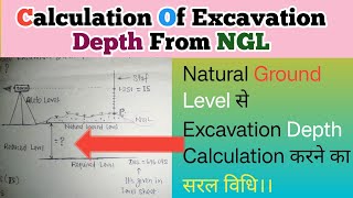 Excavation Depth From NGLNatural Ground Level से Excavation Depth Calculation करने का सरल विधि।। [upl. by Elaina]