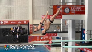 Greg Duncan Tyler Downs punch tickets to Paris Olympics in 3m synchro springboard  NBC Sports [upl. by Narah]