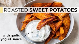 MY NEW FAVORITE SWEET POTATO RECIPE  better than fries [upl. by Yrakcaz]