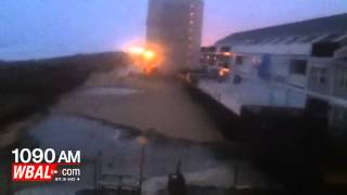 Hurricane Sandy Approaches Ocean City Maryland Big Waves Strong Wind [upl. by Reifinnej]