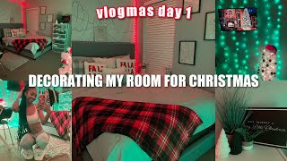 DECORATING MY ROOM FOR CHRISTMAS  VLOGMAS WITH VADAH [upl. by Lilak400]