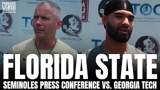 Mike Norvell amp DJ Uiagalelei Discuss Florida State Opening Game vs Georgia Tech in Dublin Ireland [upl. by Sufur]