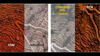 Drone Outputs  Orthophoto  DTM  DSM  Contour landsurveying drone [upl. by Carrel]